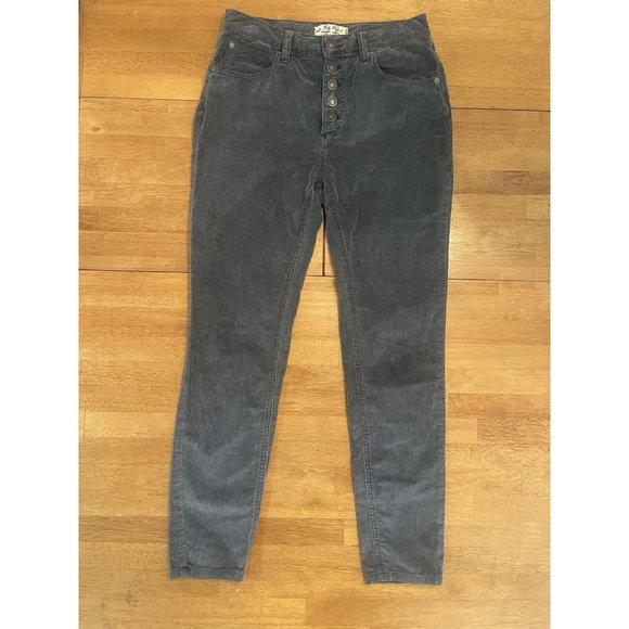 We The Free Jeans Women 27 Skinny‎ Corduroy Button Fly Stretch 70s Casual Pants - Picture 1 of 7